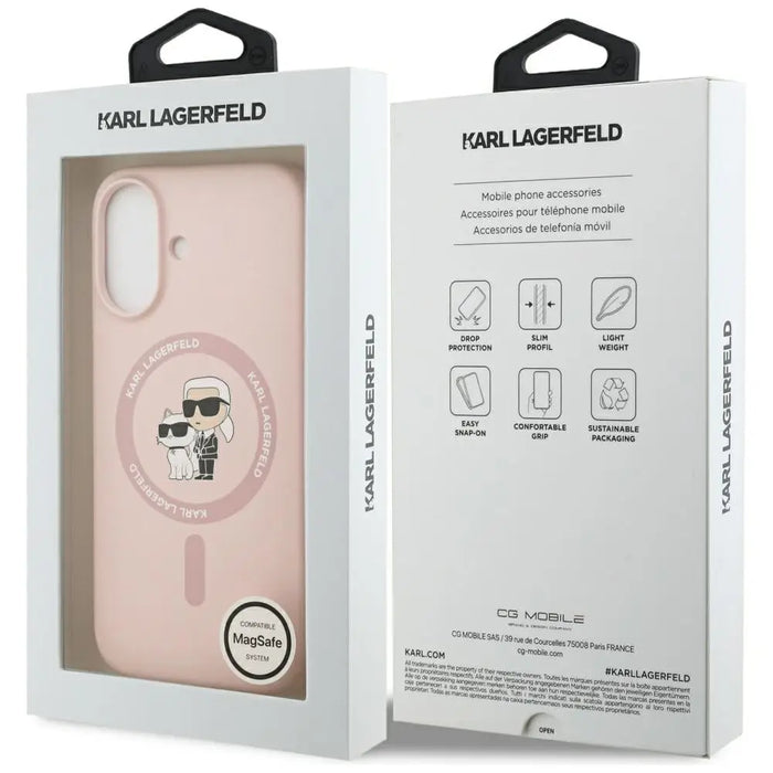 Karl Lagerfeld Silicone Karl&Choupette Ring MagSafe Case for iPhone 17 - Pink - Cell phone cases and covers<<<HurtelXML