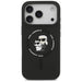 Karl Lagerfeld Silicone Karl&Choupette Ring MagSafe Case for iPhone 17 Pro Max - Black - Cell phone cases