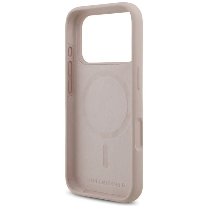 Karl Lagerfeld Silicone Karl&Choupette Ring MagSafe Case for iPhone 17 Pro - Pink - Cell phone cases