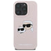 Karl Lagerfeld Silicone Nauble Heads Print MagSafe Case for iPhone 16 Pro - Pink - Cell phone cases