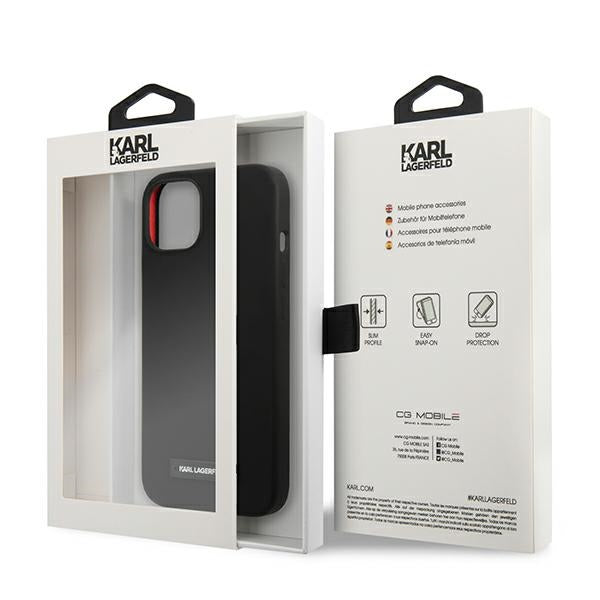 Karl Lagerfeld Silicone Plaque Case for iPhone 13 - Black - Cell phone cases and covers<<<HurtelXML