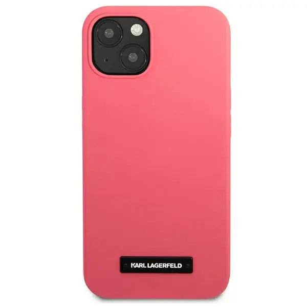 Karl Lagerfeld Silicone Plaque Case for iPhone 13 mini - Fuchsia - Cell phone cases and covers<<<HurtelXML