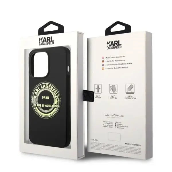 Karl Lagerfeld Silicone RSG case for iPhone 14 Pro - black - Cell phone cases and covers<<<HurtelXML