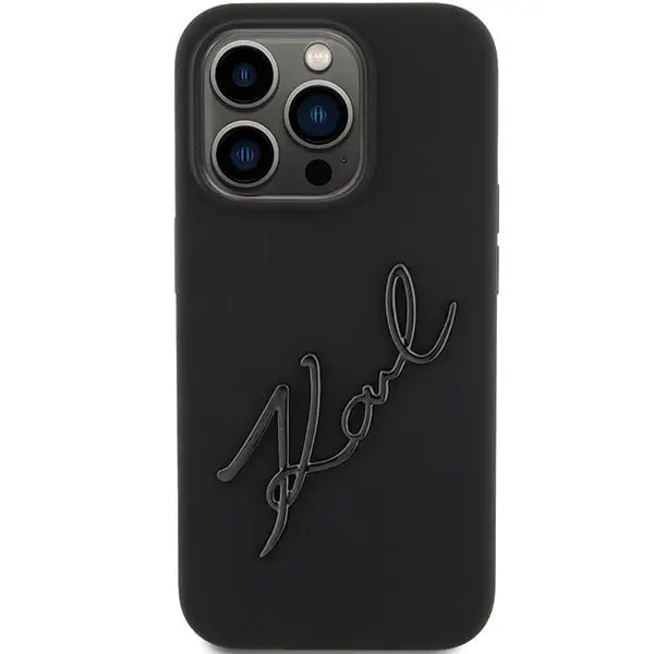 Karl Lagerfeld Silicone Karl Script case for iPhone 15 Pro - black - Cell phone cases and covers<<<HurtelXML
