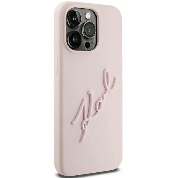 Karl Lagerfeld Silicone Karl Script case for iPhone 15 Pro Max - pink - Cell phone cases and covers<<<HurtelXML