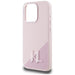 Karl Lagerfeld Silicone Shadow Metal Initial MagSafe Case for iPhone 15 Pro Max Pink - Cell phone cases