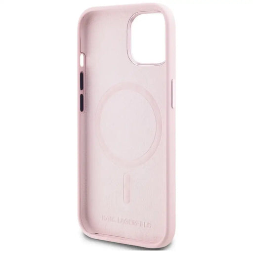 Karl Lagerfeld Silicone Shadow Metal Initial MagSafe iPhone 15 Case Pink - Cell phone cases and covers<<<HurtelXML