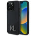 Karl Lagerfeld Silicone Shadow Metal Initial MagSafe iPhone 16 Pro Case - Black - Cell phone cases