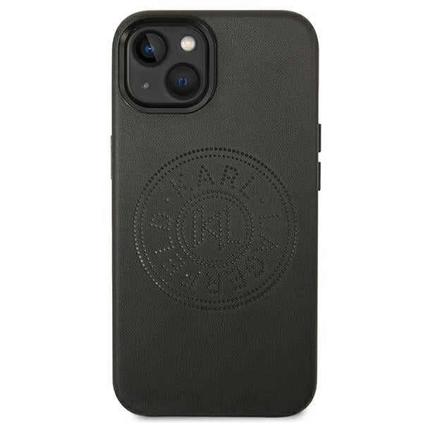 Karl Lagerfeld Leather Perforated Logo Case for iPhone 14 Plus - Black