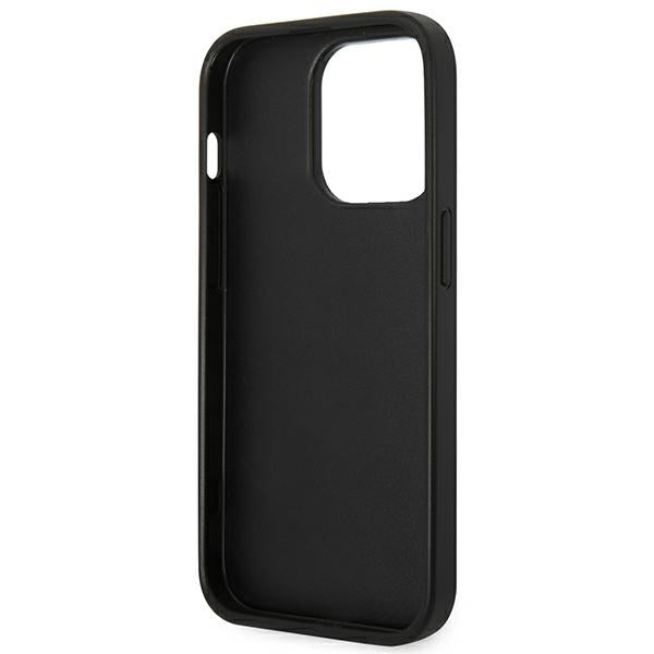Karl Lagerfeld Saffiano Karl&#39;s Head Patch Case for iPhone 14 Pro - Black
