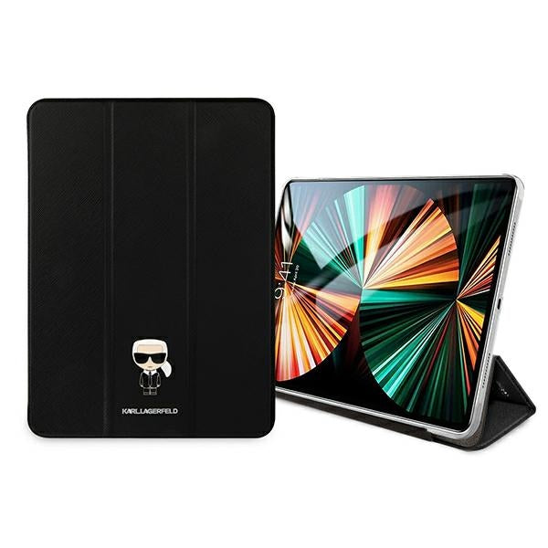 Karl Lagerfeld Saffiano Ikonic Karl Case for iPad 12.9&quot; Pro 2021 - Black