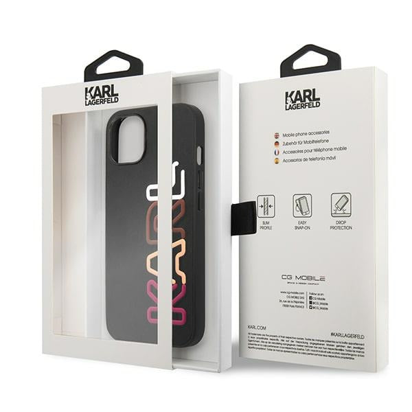 Karl Lagerfeld Multipink Brand iPhone 13 Case - Black