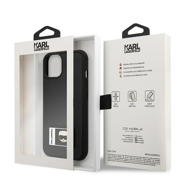 Karl Lagerfeld KLHCP13S3DKPK iPhone 13 mini 5,4 "black / black hardcase Ikonik Patch