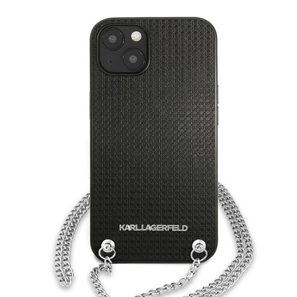 Karl Lagerfeld KLHCP13SPMK iPhone 13 mini 5,4 &quot;hardcase black / black Leather Textured and Chain