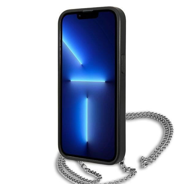 Karl Lagerfeld KLHCP13SPMK iPhone 13 mini 5,4 "hardcase black / black Leather Textured and Chain