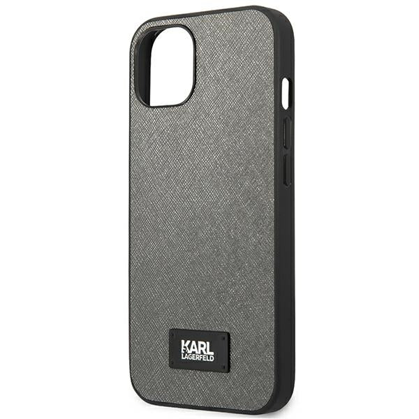 Karl Lagerfeld KLHCP13SSFMP2DG iPhone 13 mini 5,4 "hardcase silver / silver Saffiano Plaque