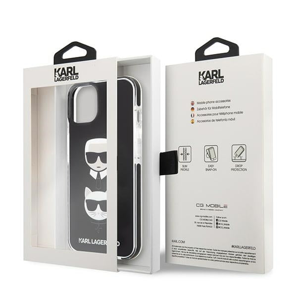 Karl Lagerfeld KLHCP13STPE2TK iPhone 13 mini 5,4 "hardcase black / black Karl &amp; Choupette Head