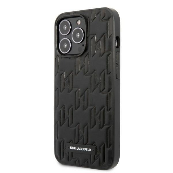 Karl Lagerfeld Monogram Plaque Case for iPhone 13 Pro Max - Black