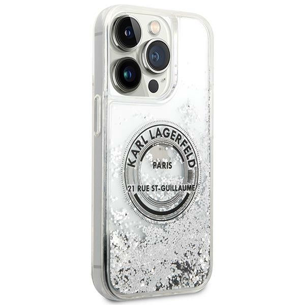 Karl Lagerfeld KLHCP14LLCRSGRS iPhone 14 Pro 6.1 "silver / silver hardcase Liquid Glitter RSG