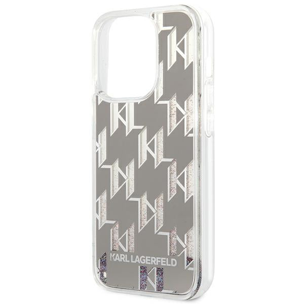 Karl Lagerfeld KLHCP14LLMNMS iPhone 14 Pro 6.1 "hardcase silver / silver Liquid Glitter Monogram