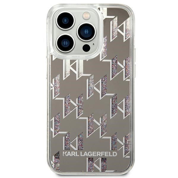 Karl Lagerfeld KLHCP14LLMNMS iPhone 14 Pro 6.1 "hardcase silver / silver Liquid Glitter Monogram