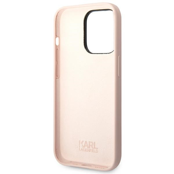 Karl Lagerfeld KLHCP14LSLKHLP iPhone 14 Pro 6.1 &quot;hardcase pink / pink Silicone Karl`s Head