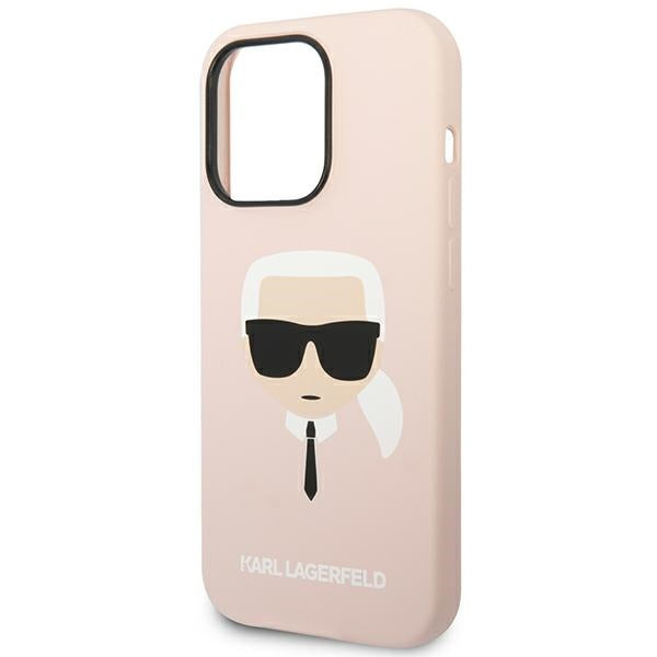 Karl Lagerfeld KLHCP14LSLKHLP iPhone 14 Pro 6.1 "hardcase pink / pink Silicone Karl`s Head
