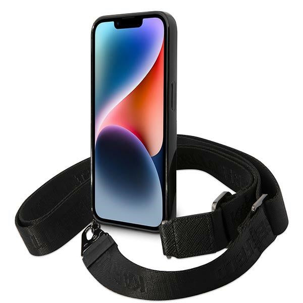 Karl Lagerfeld Color Stripes Strap Case for iPhone 14 Pro - Pink