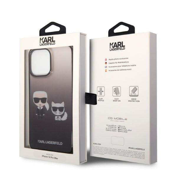 Karl Lagerfeld KLHCP14LTGKCK iPhone 14 Pro 6.1 "hardcase black / black Gradient Ikonik Karl &amp; Choupette