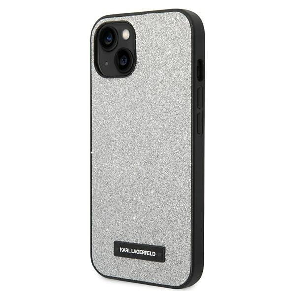 Karl Lagerfeld KLHCP14MG2ELS iPhone 14 Plus 6.7 "hardcase silver / silver Glitter Plaque Logo