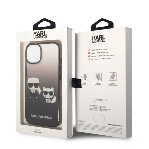Karl Lagerfeld KLHCP14MTGKCK iPhone 14 Plus 6,7 "hardcase black / black Gradient Ikonik Karl &amp; Choupette