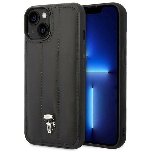 Karl Lagerfeld Puffy Ikonik Pin Case for iPhone 14 / 15 / 13 - Black