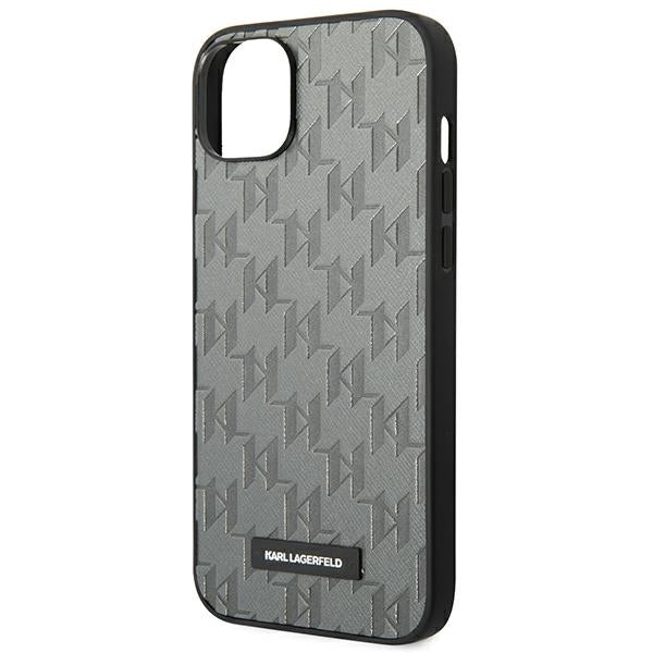 Karl Lagerfeld KLHCP14SSAKLHPG iPhone 14 6.1 "hardcase gray / gray Saffiano Mono Metal Logo