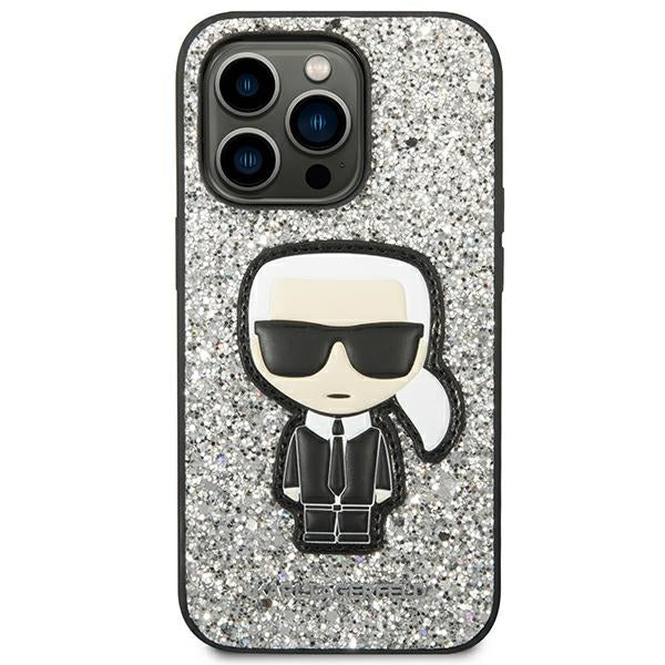 Karl Lagerfeld KLHCP14XGFKPG iPhone 14 Pro Max 6.7 "hardcase silver / silver Glitter Flakes Ikonik