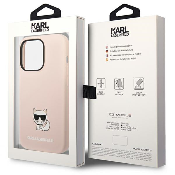 Karl Lagerfeld KLHCP14XSLCTPI iPhone 14 Pro Max 6.7 "hardcase light pink / light pink Silicone Choupette Body