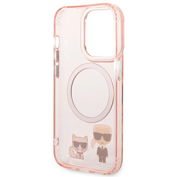 Karl Lagerfeld KLHMP14LHKCP iPhone 14 Pro 6.1&quot; hardcase pink/pink Karl &amp; Choupette Aluminum Magsafe