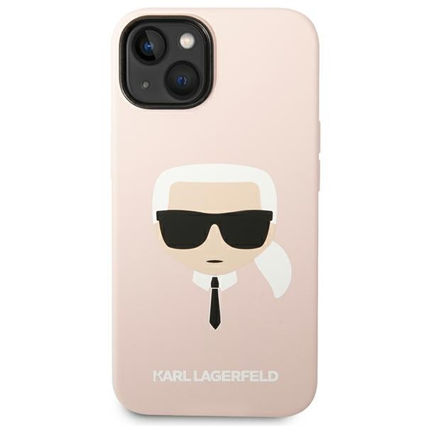 Karl Lagerfeld Silicone Karl&#39;s Head MagSafe Case for iPhone 14 Plus - Light Pink