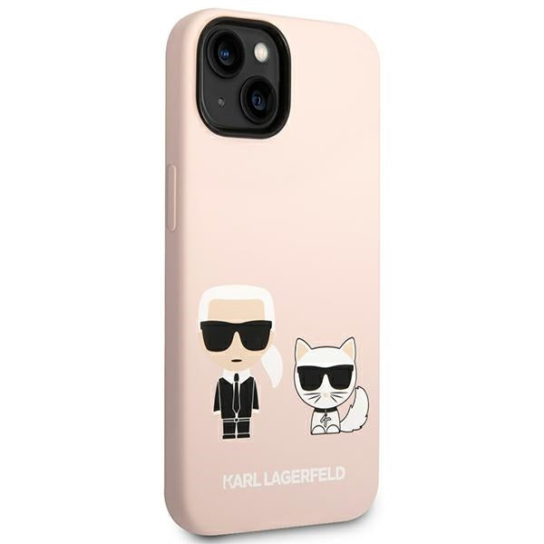 Karl Lagerfeld KLHMP14SSSKCI iPhone 14 6.1 &quot;hardcase light pink / light pink Silicone Karl &amp; Choupette Magsafe
