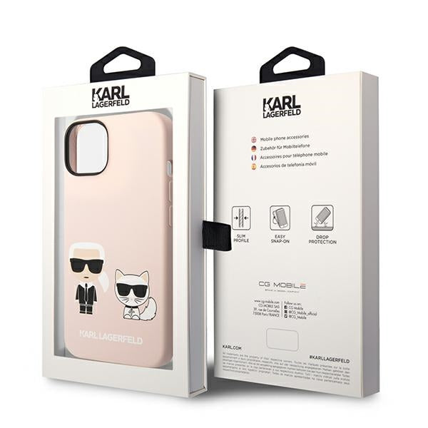 Karl Lagerfeld KLHMP14SSSKCI iPhone 14 6.1 &quot;hardcase light pink / light pink Silicone Karl &amp; Choupette Magsafe