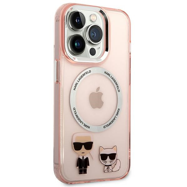 Karl Lagerfeld KLHMP14XHKCP iPhone 14 Pro Max 6.7 "hardcase pink / pink Karl &amp; Choupette Aluminum Magsafe