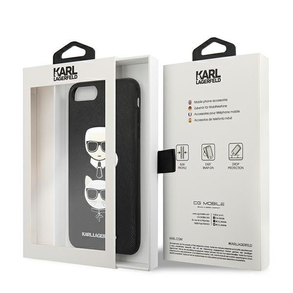 Karl Lagerfeld Saffiano Karl&amp;Choupette Head case for iPhone 7 Plus / iPhone 8 Plus - black