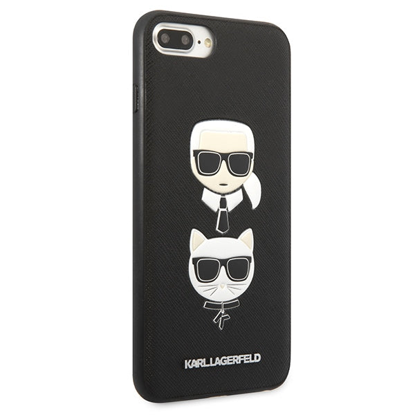 Karl Lagerfeld Saffiano Karl&amp;Choupette Head case for iPhone 7 Plus / iPhone 8 Plus - black