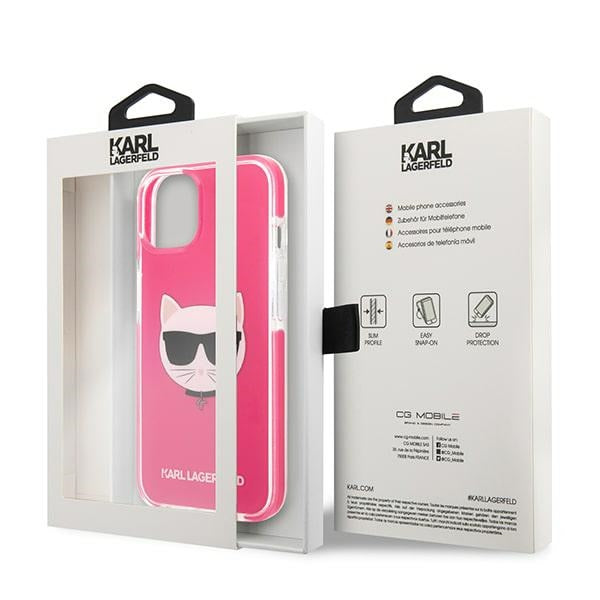 Karl Lagerfeld Choupette Head case for iPhone 13 mini - fuchsia