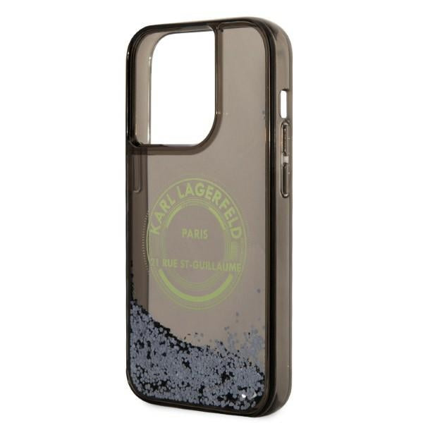 Karl Lagerfeld Liquid Glitter RSG case for iPhone 14 Pro - black