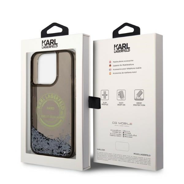 Karl Lagerfeld Liquid Glitter RSG case for iPhone 14 Pro - black