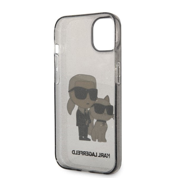 Karl Lagerfeld Glitter Karl&amp;Choupette case for iPhone 14 Plus - black