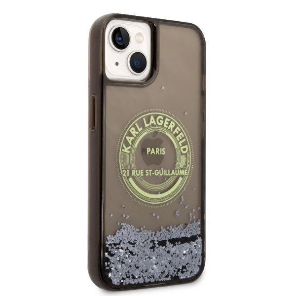 Karl Lagerfeld Liquid Glitter RSG case for iPhone 14 Plus - black