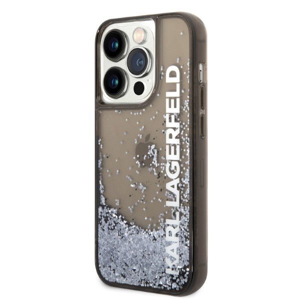 Karl Lagerfeld Liquid Glitter Elong case for iPhone 14 Pro Max - black