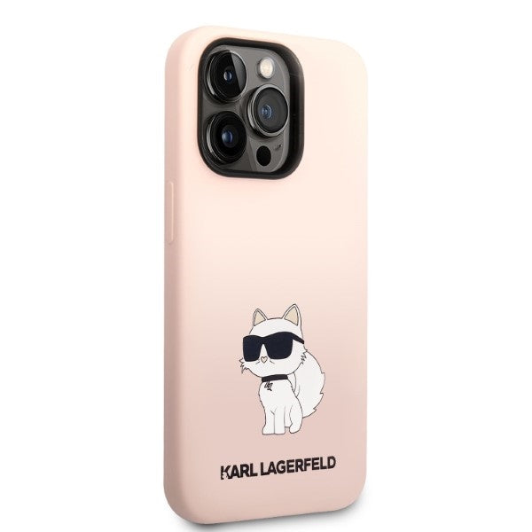 Karl Lagerfeld Silicone Choupette case for iPhone 14 Pro Max - pink
