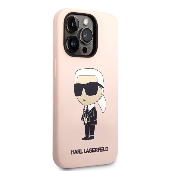 Karl Lagerfeld Silicone Ikonik case for iPhone 14 Pro Max - pink